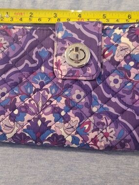 Vera Bradley Purple Floral Quilted Turn-Lock Wallet